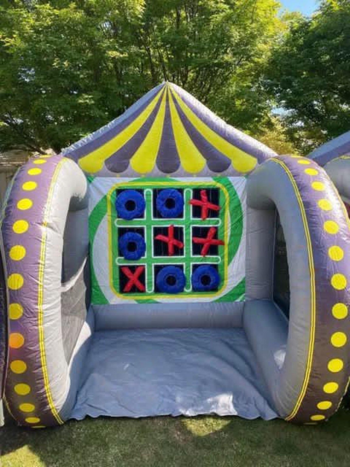 Giant inflatable tic tac toe game